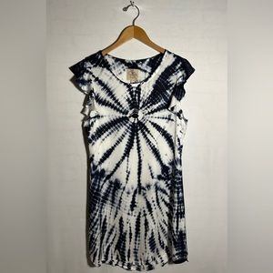 NWT CHASER SILKY FLUTTER SLEEVE HI-LO DRESS MEDIUM